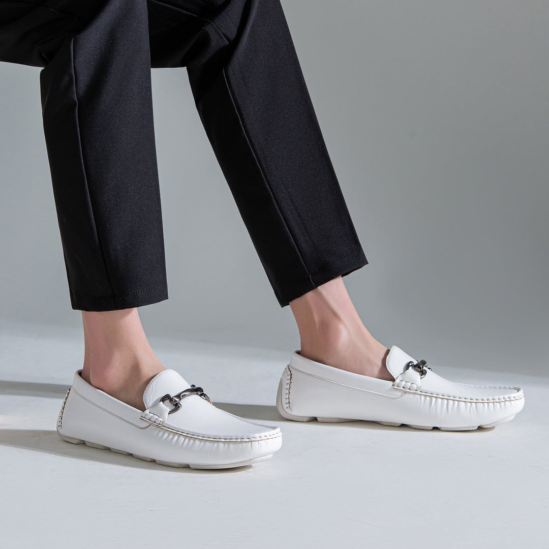 Premium men's formal loafers, blending superior comfort with elegant style. Black leather slip-on dress shoes.