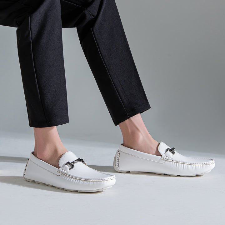 Premium men's formal loafers, blending superior comfort with elegant style. Black leather slip-on dress shoes.