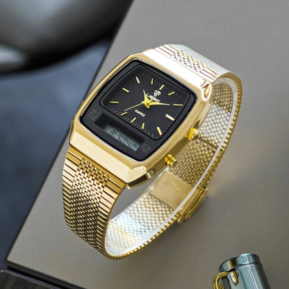 Versatile men's hybrid analog digital watch, combining classic elegance with modern functionality for daily wear.