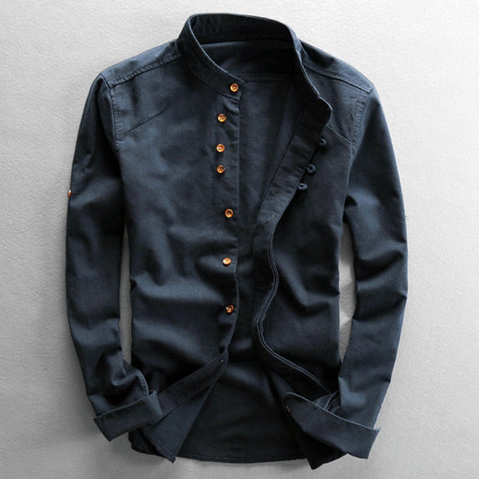 Men's elegant katana style shirt, Japanese inspired design. Modern traditional men's fashion, versatile cultural wear.