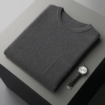Textured men's premium sleeveless sweater vest. Elegant knitwear top for layering, offering a comfortable, sleek fit.