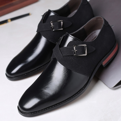 Elegant men's slip-on derby dress shoes, a classic choice for professional business meetings and wedding sophisticated style.