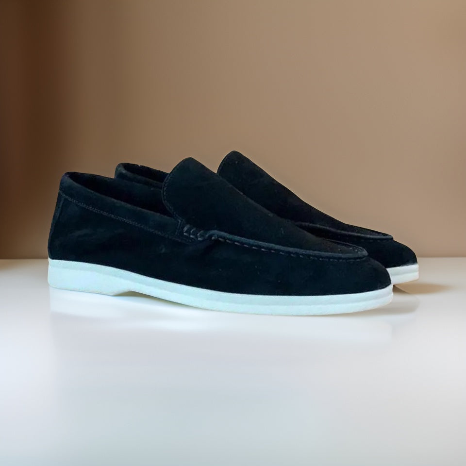 Men's elegant slip-on loafers. Sophisticated summer footwear, classic for casual and formal mens fashion.