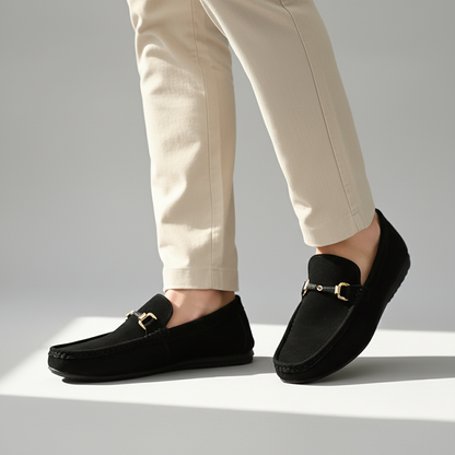 Modern men's slip-on loafers, essential comfortable footwear for a polished and elegant look.