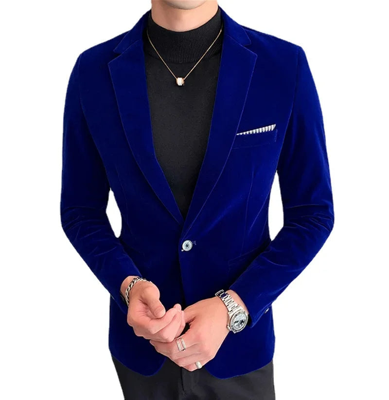 Men's elegant tailored blazer, perfect for formal occasions & professional wear. Slim fit men's fashion.