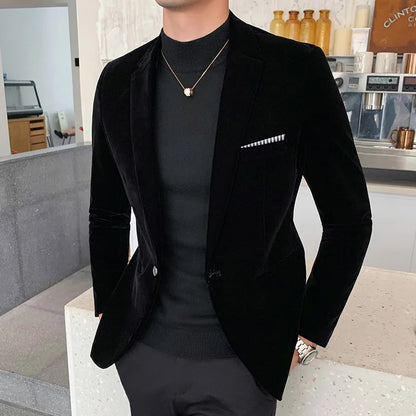 Stylish men's tailored blazer, ideal formal wear or evening jacket. Professional & elegant men's fashion.