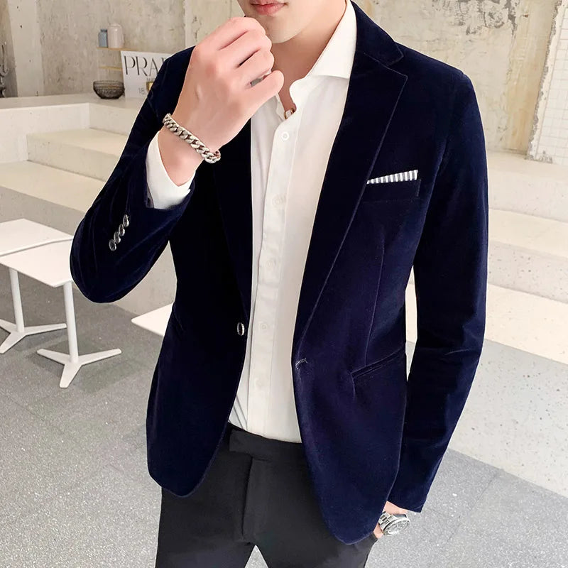 Classic men's elegant tailored jacket, perfect for professional wear, evening events, or smart casual fashion.