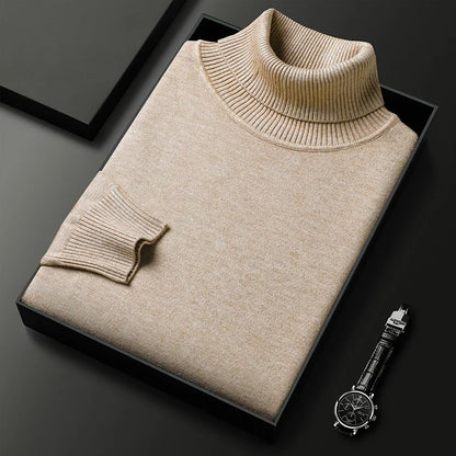 Men's elegant turtleneck sweater in a classic style, perfect for refined winter fashion and versatile casual wear.