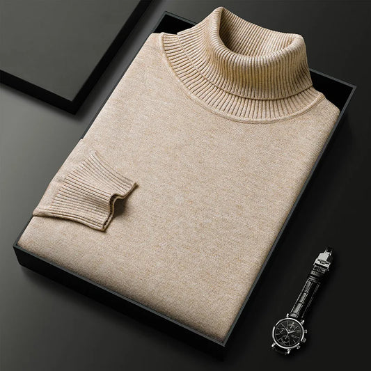 Men's elegant turtleneck sweater in a classic style, perfect for refined winter fashion and versatile casual wear.