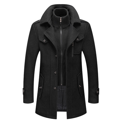 Men's elegant two-piece winter coat, providing layered warmth for cold weather.
