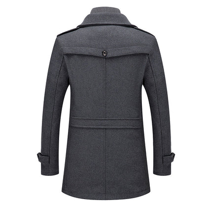 Men's two-piece winter coat system, offering adaptable layered warmth and elegant style.