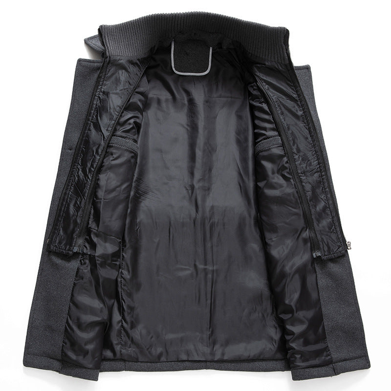 Premium men's elegant two-piece winter coat, ensuring layered warmth & sophisticated cold-weather comfort.