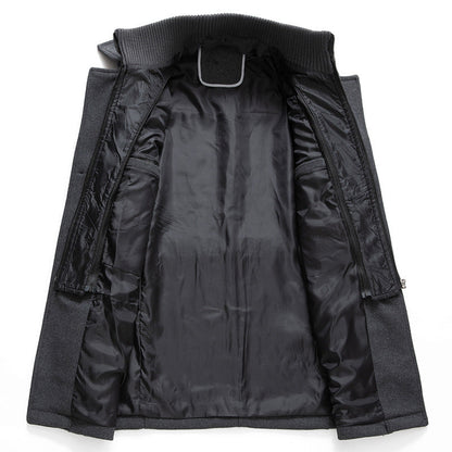 Premium men's elegant two-piece winter coat, ensuring layered warmth & sophisticated cold-weather comfort.