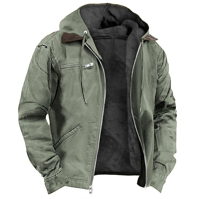 Warm men's elegant winter jacket, a stylish & classic everyday coat for cold weather fashion.