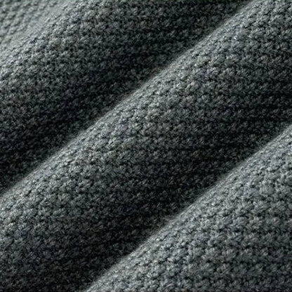 Premium men's jacquard mock neck sweater, offering elegant texture and smart casual winter comfort.