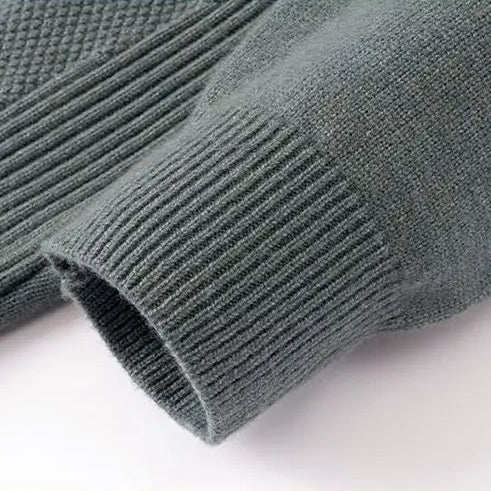 Elite men's jacquard mock neck sweater for elegant, textured, and smart casual winter fashion.