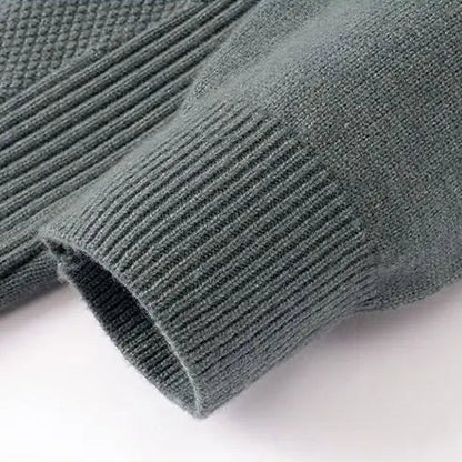 Elite men's jacquard mock neck sweater for elegant, textured, and smart casual winter fashion.