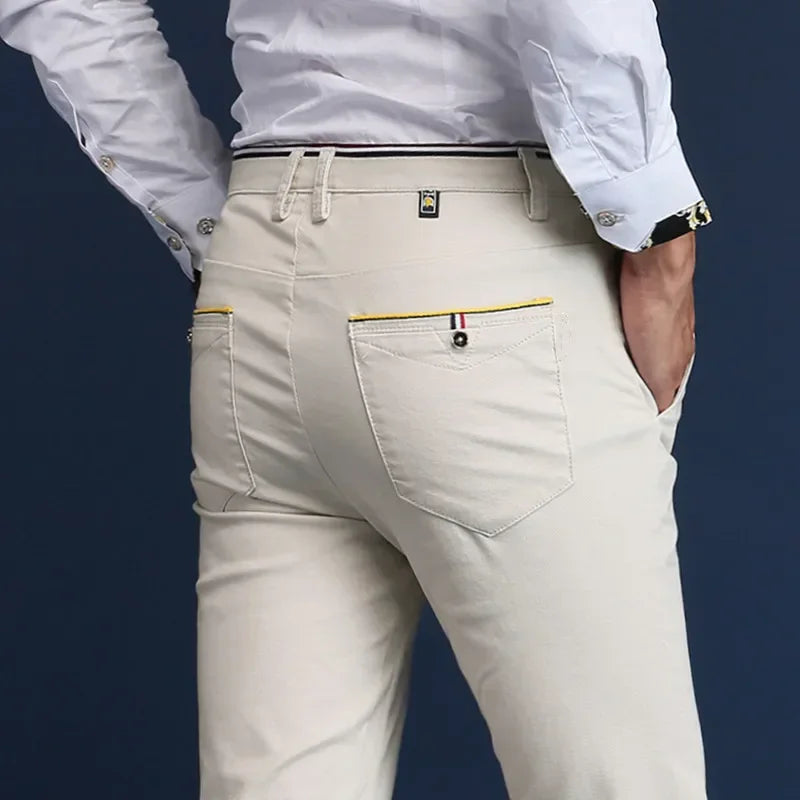 Men's Slim Fit Stretch Dress Pants, offering comfort and wrinkle resistance for office & formal wear.