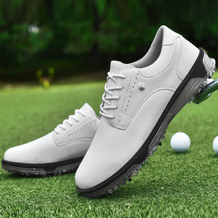 Men's Elston Limited Edition Golf Shoes in black, designed for enhanced performance and superior grip on the course.