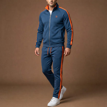 Comfortable men's two-piece tracksuit. Embroidered details, ideal for casual wear & everyday style.