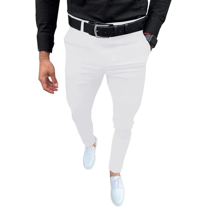 Comfortable men's slim fit trousers, stretch fabric ensures all-day wear and movement.