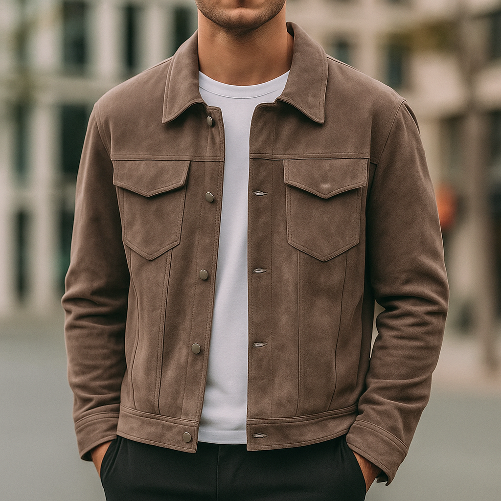 Men's Everyday Button-Front Versatile Jacket. Tailored fit for casual & stylish layering.