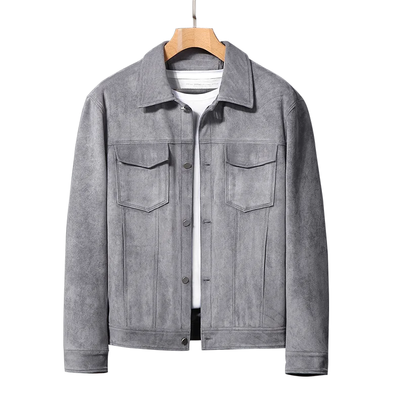 Modern classic men's button-front jacket. Versatile for everyday casual & stylish layering.