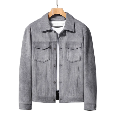 Modern classic men's button-front jacket. Versatile for everyday casual & stylish layering.