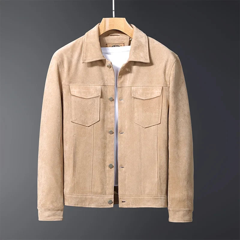 Trendy men's spring button-front jacket, ideal for everyday versatile outerwear looks.