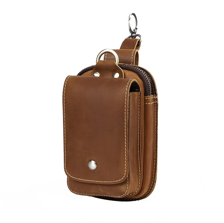 Modern men's everyday carry organizer & travel pouch. Secure storage for essentials, perfect waist bag style.