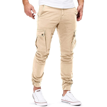 Stylish men's cargo joggers with multiple pockets. Comfortable stretch fabric for everyday wear and an athletic fit.