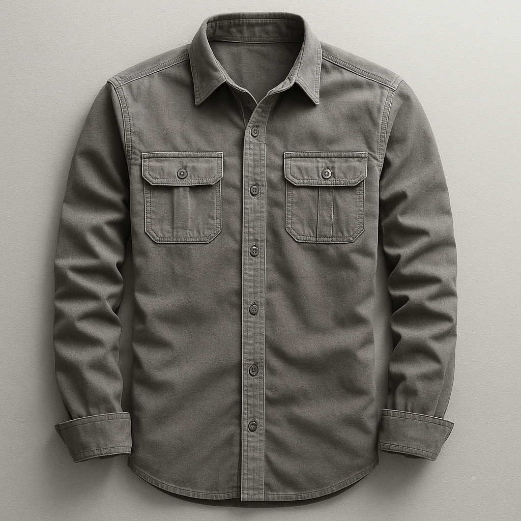 Versatile men's tailored long-sleeve shirt, ideal for smart casual or everyday fashion. A staple button-up for menswear.