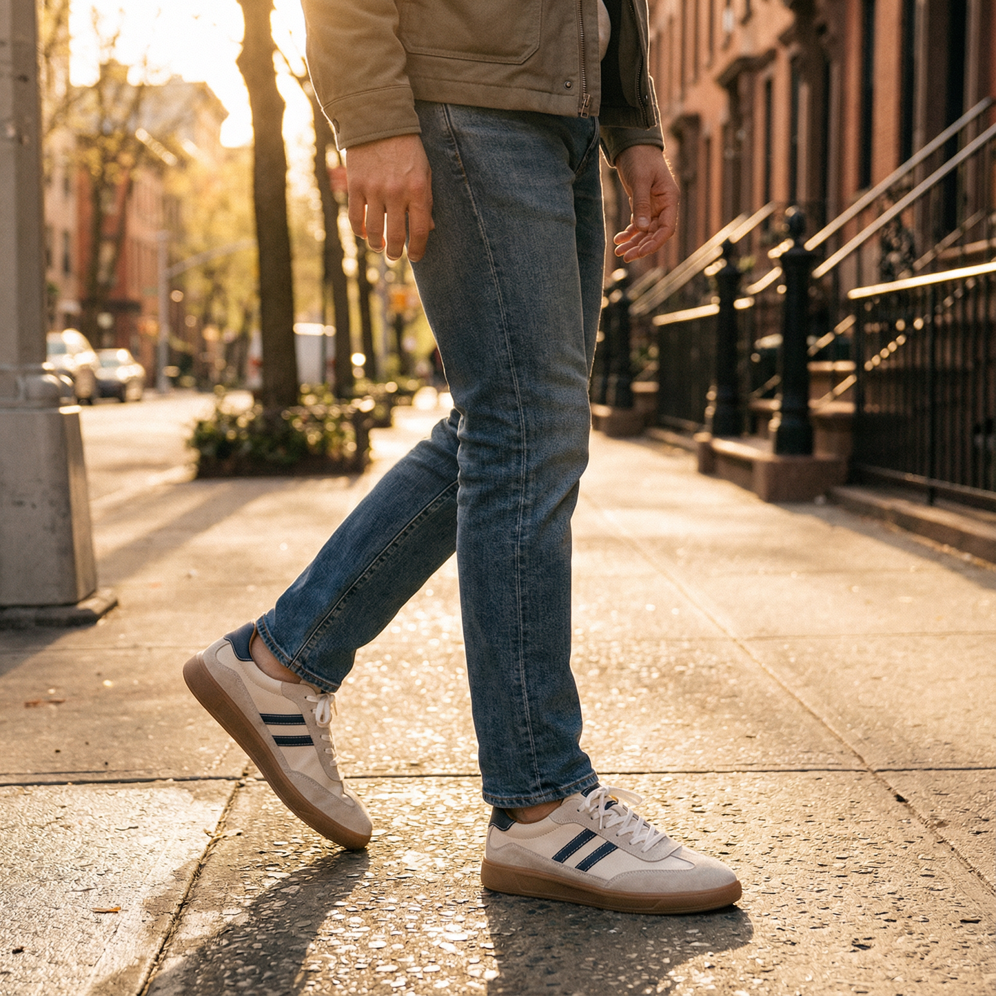 Comfortable men's walking shoes, durable everyday trainers. Stylish casual sneakers for active lifestyles.