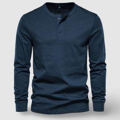 Men's everyday long sleeve henley shirt, a versatile casual top for men's fashion.
