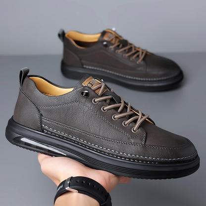 Lace-up men's low-top casual walking shoes, designed for everyday comfort & supportive wear.