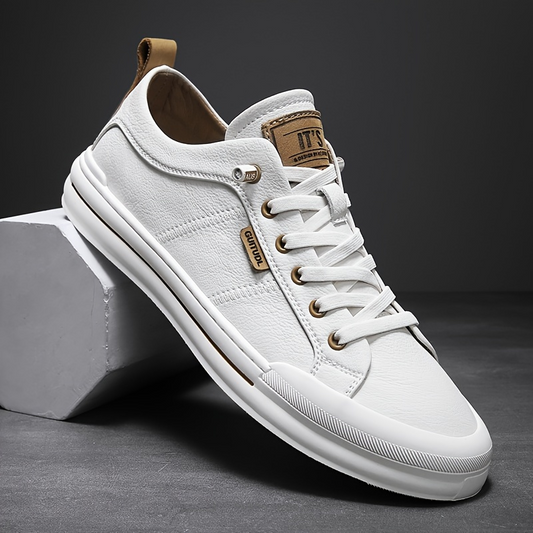 Men's everyday low-top sneakers in white, perfect for casual comfort & daily wear.