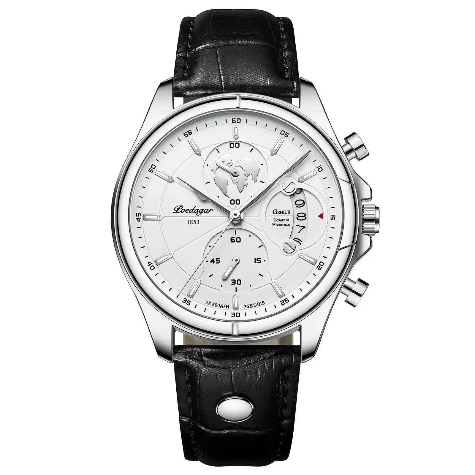 Stylish men's formal watch: an executive chronograph with a classic leather strap and precise quartz movement.