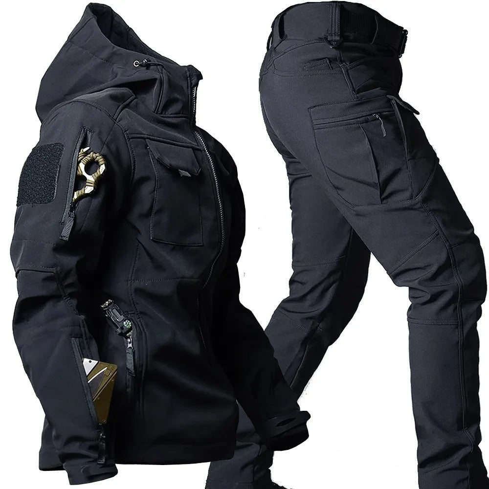 Falk men's functional waterproof jacket & pants, windproof outdoor gear for extreme weather, hiking & trekking apparel.