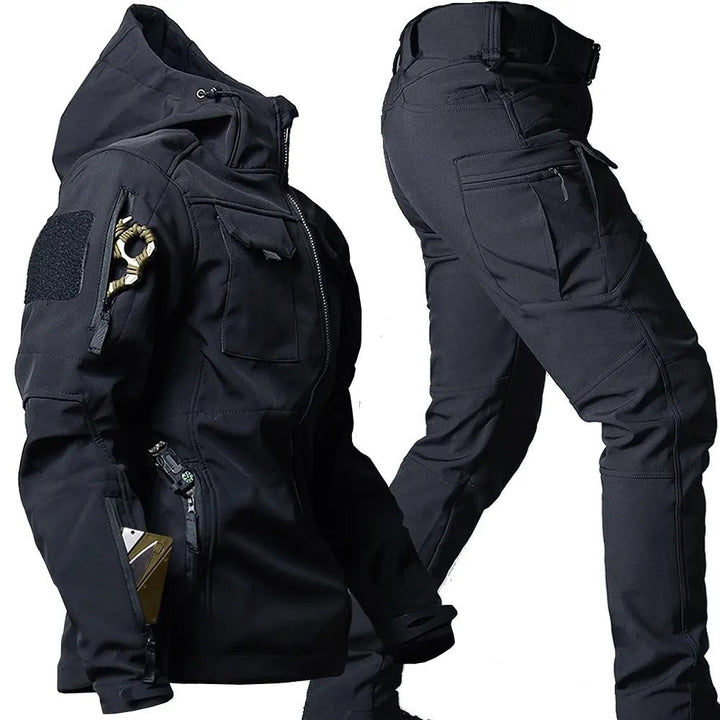 Falk men's functional waterproof jacket & pants, windproof outdoor gear for extreme weather, hiking & trekking apparel.