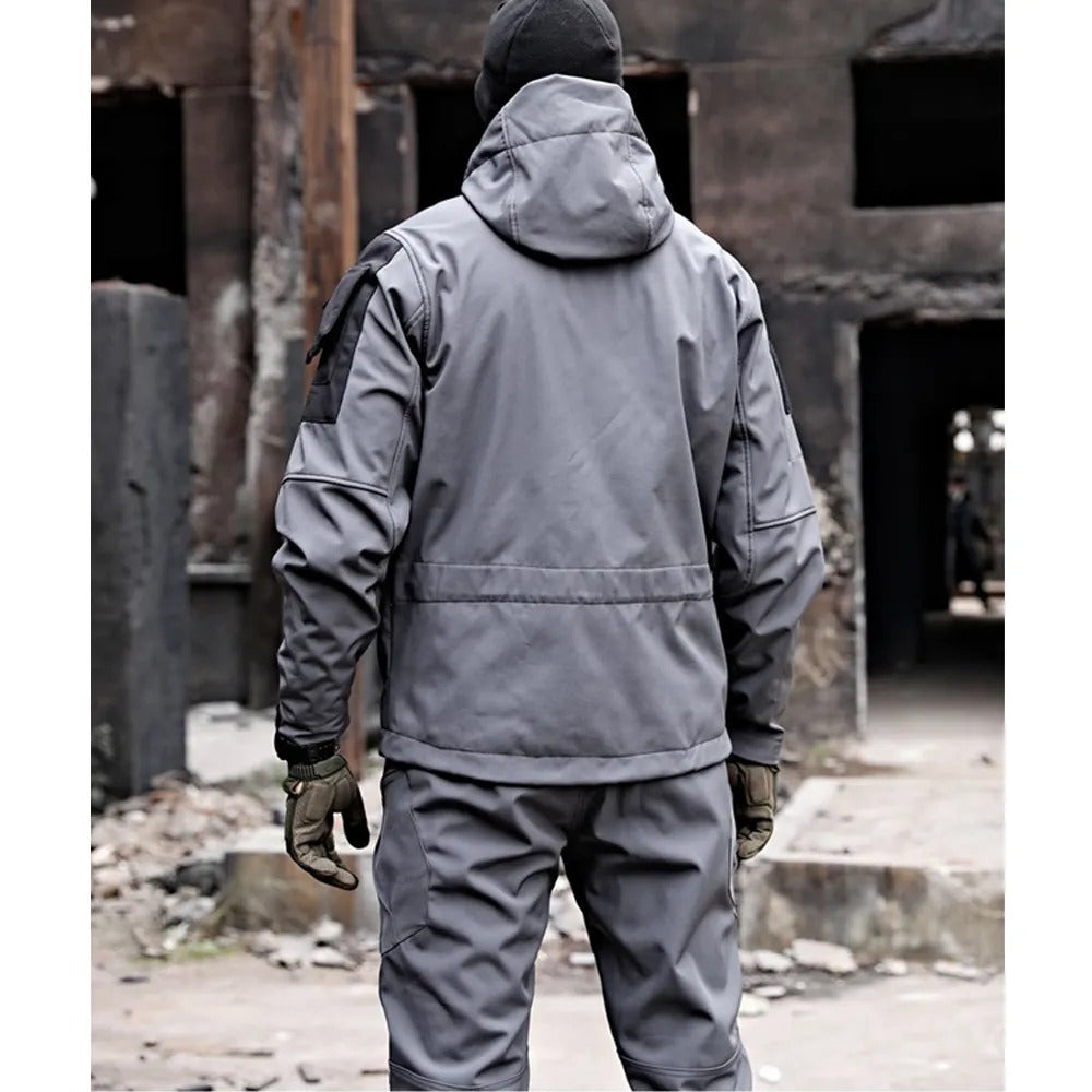 Men's Falk waterproof & windproof outdoor jacket and pants set for trekking, hiking & extreme weather protection.