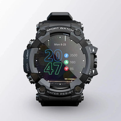 Men's fitness tracker smartwatch with heart rate & sleep monitor, displayed on wrist