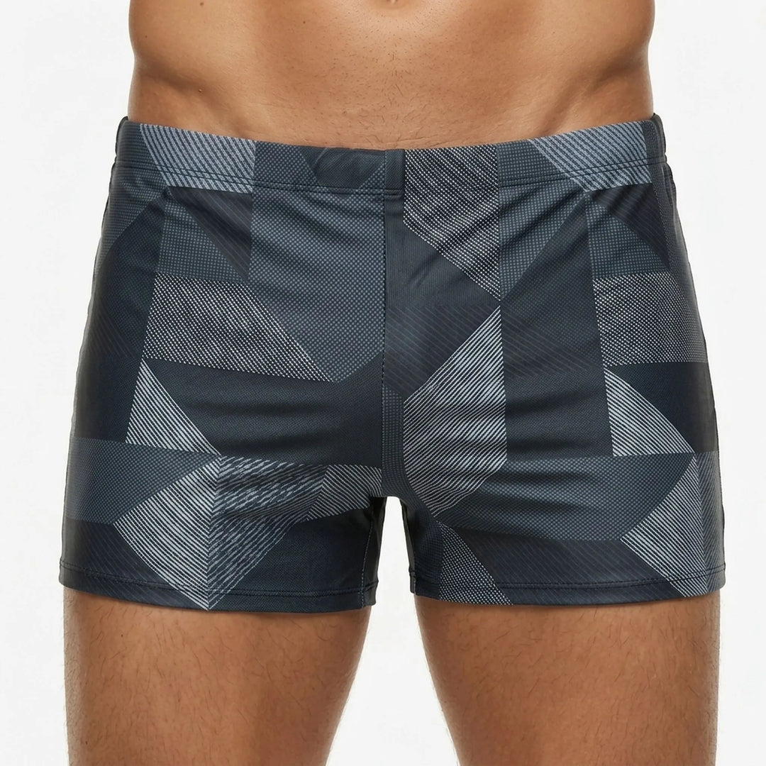 High-performance men's fitted swim trunks, engineered for sporty activities and active summer lifestyles.
