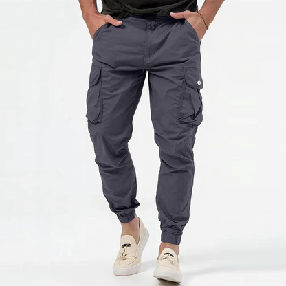 Men's Flex Cargo Joggers, tapered fit activewear. Stretch pants for ultimate comfort & movement.