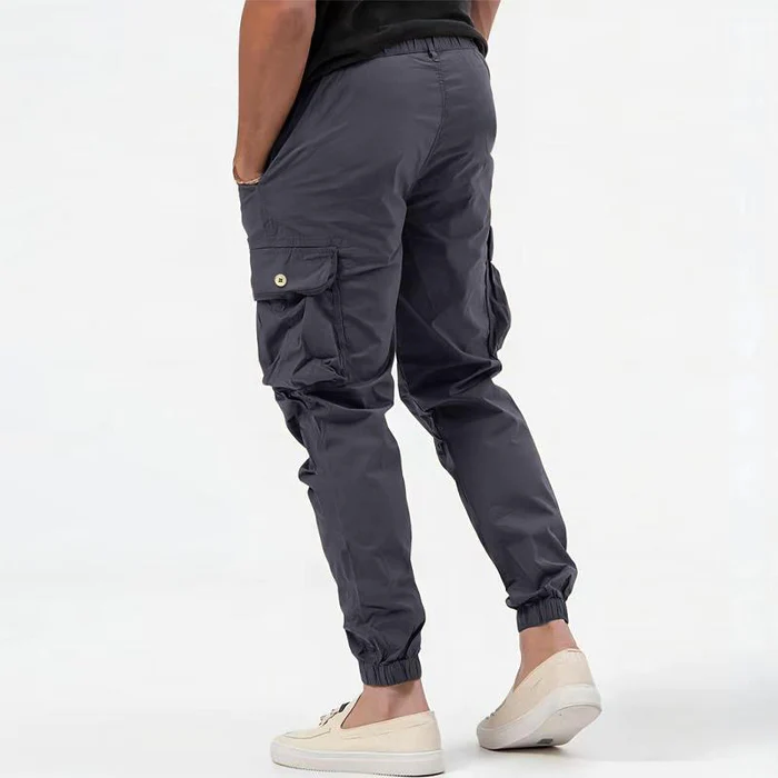 Comfortable men's stretch cargo joggers. Ideal for active lifestyles, workouts & casual wear.