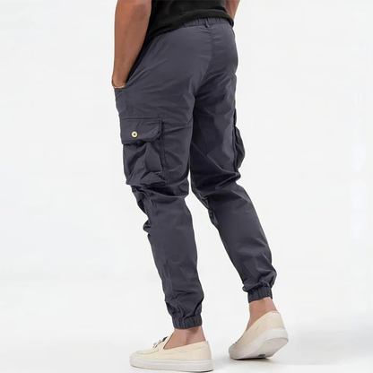 Comfortable men's stretch cargo joggers. Ideal for active lifestyles, workouts & casual wear.
