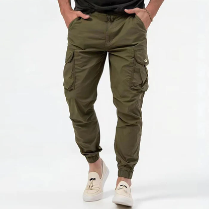 Versatile men's tapered cargo joggers. Perfect for active lifestyles, workouts & casual outfits.