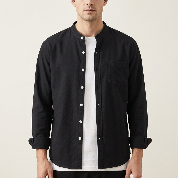 Formal or casual Florence men's long sleeve button-up shirt, a collared top for modern men's fashion.