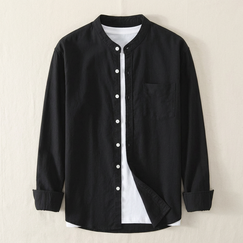 Florence men's long sleeve button-up shirt, a versatile collared top for stylish casual & formal menswear.