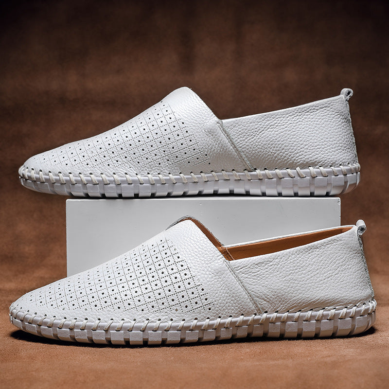 Men's walking loafers, Fresco perforated, slip-on comfort shoes for breathable everyday wear.