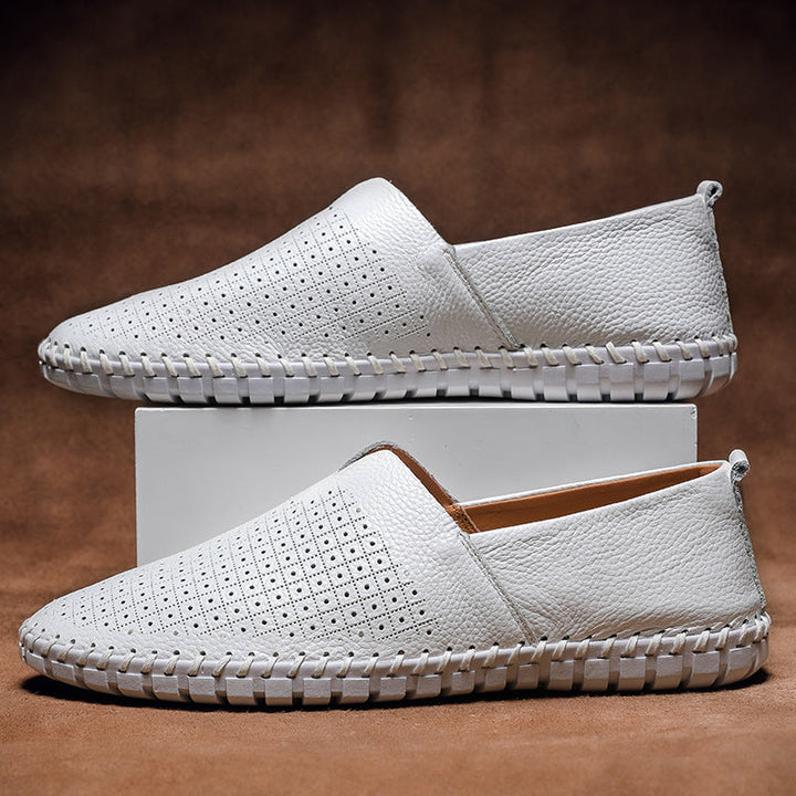 Men's walking loafers, Fresco perforated, slip-on comfort shoes for breathable everyday wear.
